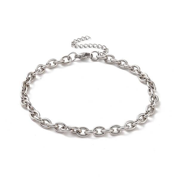 Non-Tarnish 304 Stainless Steel Cable Chain Bracelet for Men Women