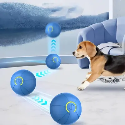 USB Rechargeable Smart Gravity Jump Ball, 1 Count Electric Automatic Rolling Ball, Dog Chasing Toy, Pet Chew Toy, Interactive...