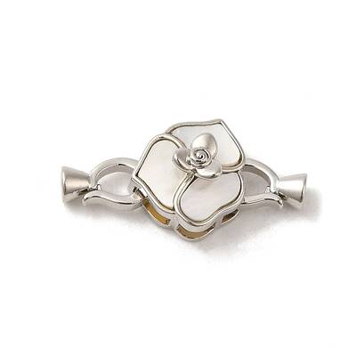 Brass Fold Over Clasps with Shell