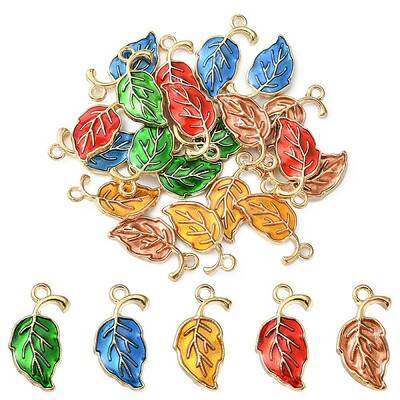 20Pcs 5 Colors Alloy Enamel Pendants