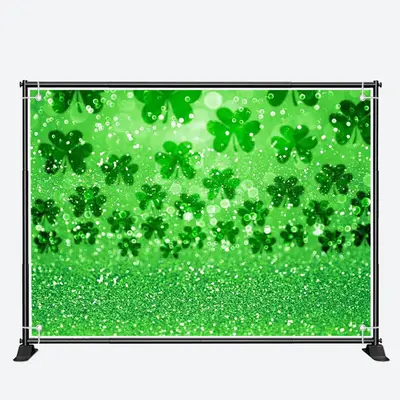 Glitter Repeat Clover Bokeh St Patricks Day Backdrop - Aperturee