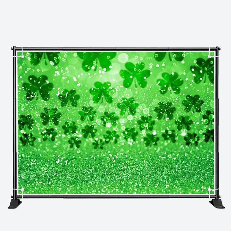Glitter Repeat Clover Bokeh St Patricks Day Backdrop - Aperturee