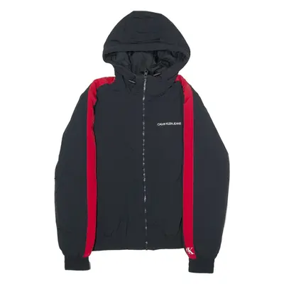 CALVIN KLEIN JEANS Mens Jacket Black Hooded S
