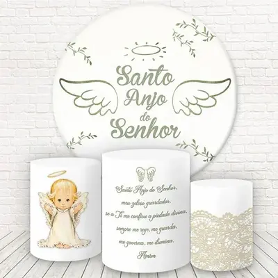 Aperturee White And Light Green Angle Round Baby Shower Backdrop Kit | Circle Party Backdrop | Circle Background For Party | ...