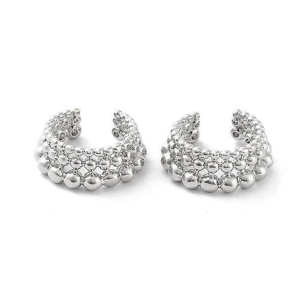 Round Ball Brass Cuff Earrings