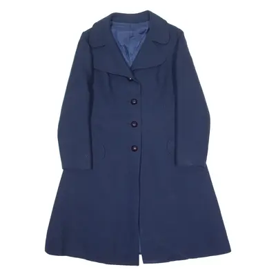 Womens Overcoat Coat Blue 90s S