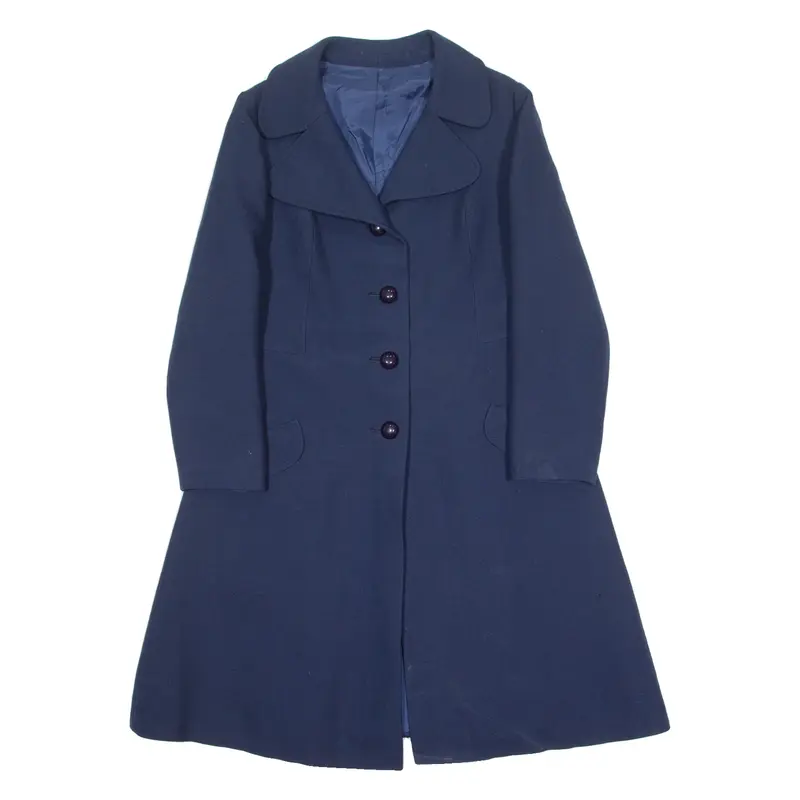 Womens Overcoat Coat Blue 90s S