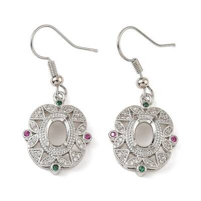 Rack Plating Brass with Cubic Zirconia Earring Hooks
