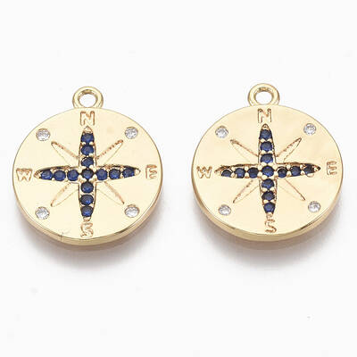 Brass Micro Pave Cubic Zirconia Pendants