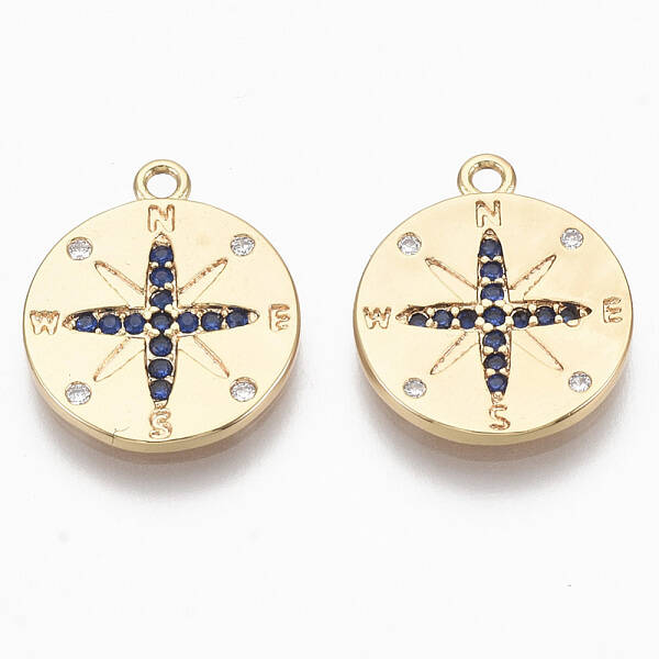 Brass Micro Pave Cubic Zirconia Pendants