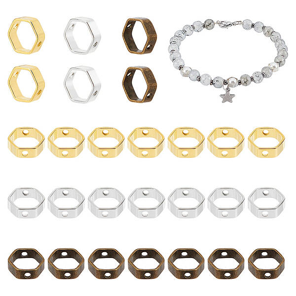 3 Bags 3 Colors Brass Bead Frames