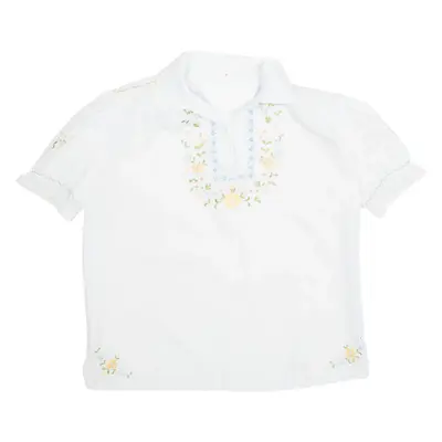 Womens Top White Collared M