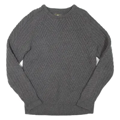 TIMBERLAND Mens Heavy Knit Jumper Grey Chunky Knit Wool M