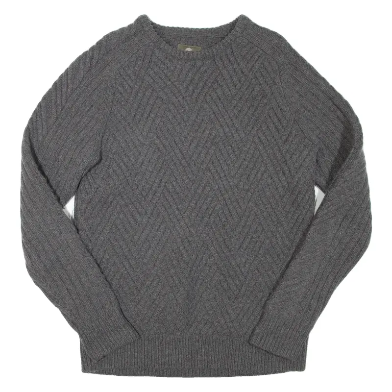 TIMBERLAND Mens Heavy Knit Jumper Grey Chunky Knit Wool M