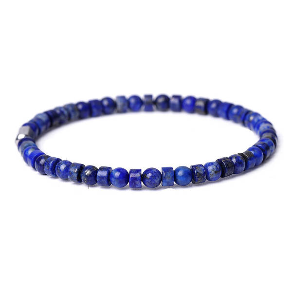 Natural Lapis Lazuli Beads Stretch Bracelets for Women Men