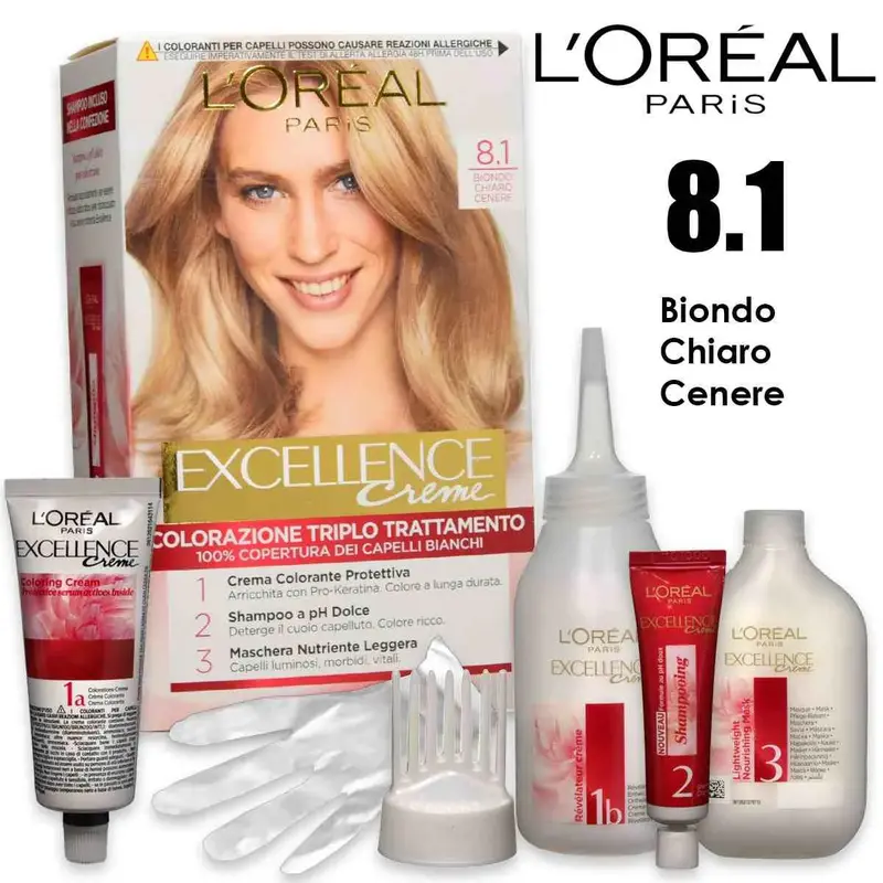 L'oreal color triple treatment excellence n° 8.1