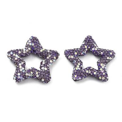 Star Shape Polymer Clay Rhinestone Beads