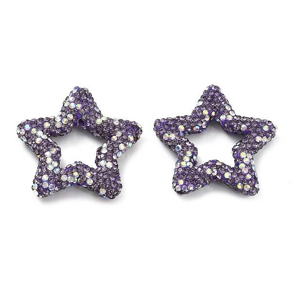 Star Shape Polymer Clay Rhinestone Beads