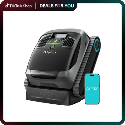 AIPER Scuba X1 Cordless Robotic Pool Cleaner, 6600 GPH High-Power Suction, Horizontal Waterline Scrubbing, Upgraded Cross Pat...