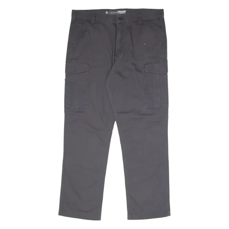 CARHARTT Cargo Workwear Mens Canvas Trousers Grey Relaxed Straight W38 L32