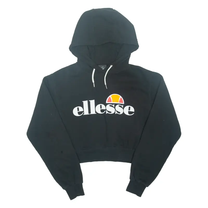 ELLESSE Womens Black Hoodie UK 12