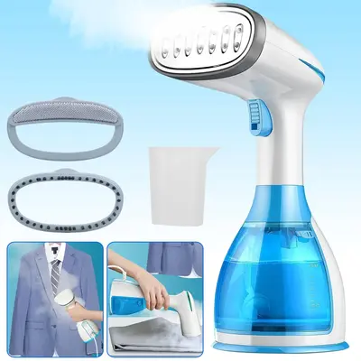 【Today's Special Offer】 Get impeccably crisp clothes instantly with our 2-in-1 steamer iron combo! Heats up in just 15 se...