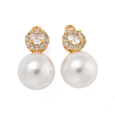 Brass Micro Pave Cubic Zirconia Pendants