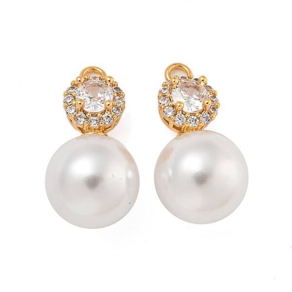 Brass Micro Pave Cubic Zirconia Pendants