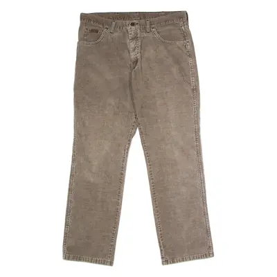 WRANGLER Texas Mens Corduroy Trousers Grey Regular Straight W36 L32