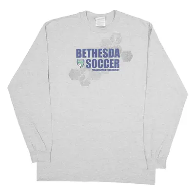 NIKE Bethesda Soccer USA T-Shirt Grey Long Sleeve Mens M