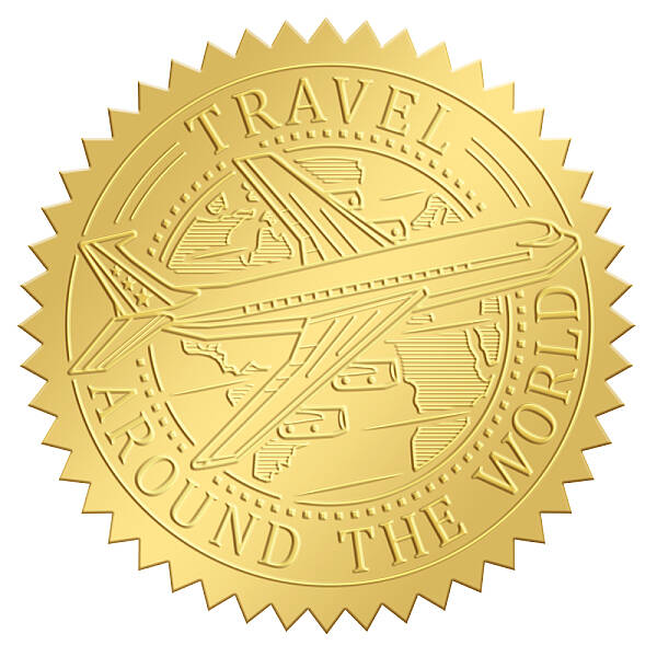 Self Adhesive Gold Foil Embossed Stickers