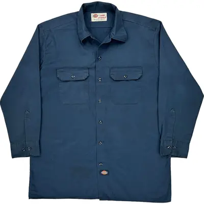 Dickies Shirt - Large - Navy Polyester Blend