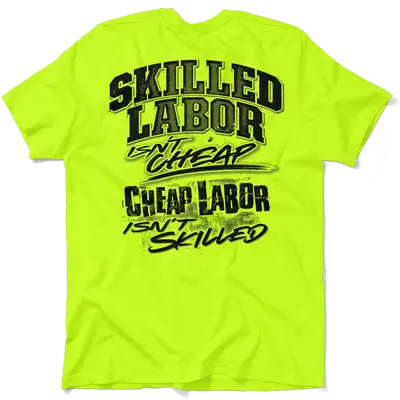 Skilled Labor - Safety Yellow Pocket T-Shirt