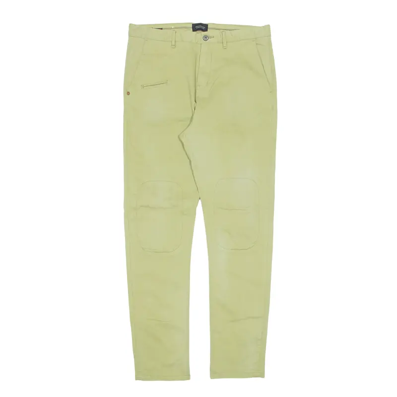 SCOTCH&SODA Chino Keegan Trousers Green Regular Tapered Mens W32 L32