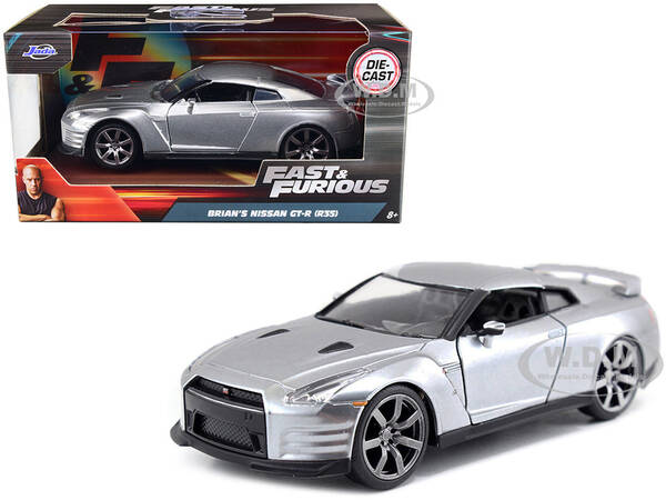 Brian's Nissan GT-R (R35) Silver Metallic Fast & Furious Movie 1/32 Diecast Model Car by Jada