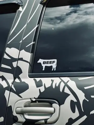 BEEF Sticker, 2-Pack Options (20 colors) Custom Decal, Bumper Sticker, Window Graphic, Car, Truck, SUV, DIY