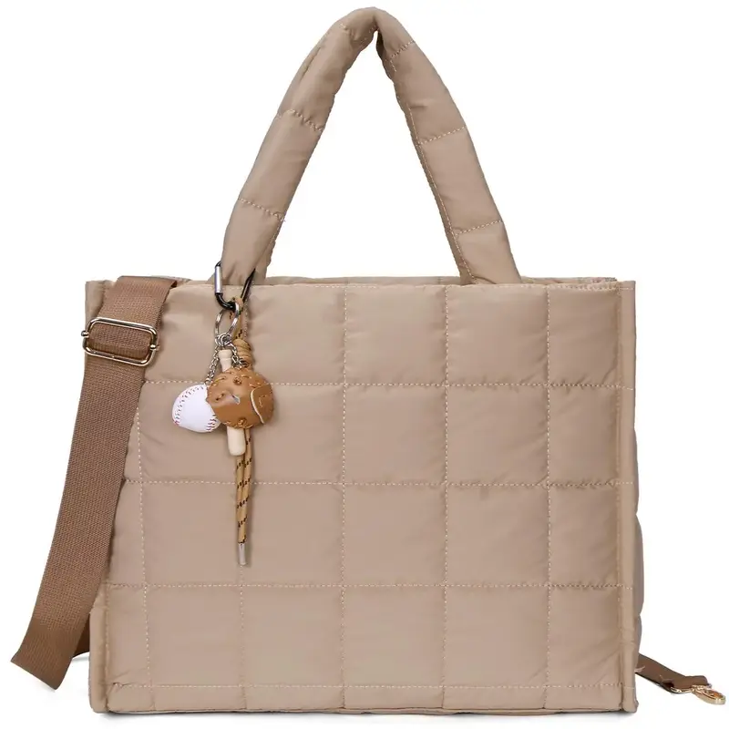 Nerlion Quilted Puffer Tote Bag for Women Spring Grow Up,TikTokShopfalldealsforyou,Large Puffy Shoulder Bag for Work Lightwei...