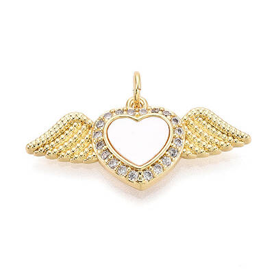 Brass Micro Pave Clear Cubic Zirconia Pendants