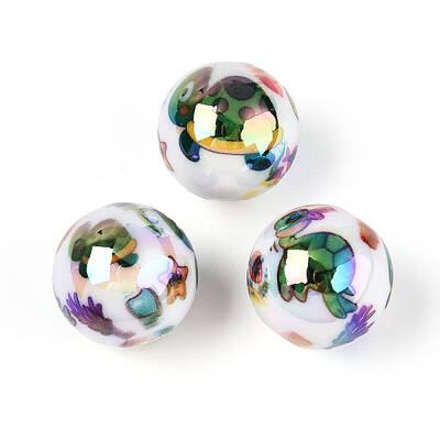 Ocean Theme Printed Opaque Acrylic Beads