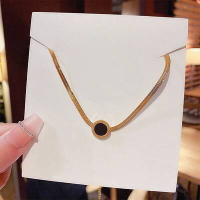 Flat Round Pendant Necklaces