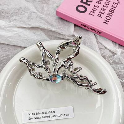 Hollow Butterfly Alloy Rhinestone Large Claw Hair Clips