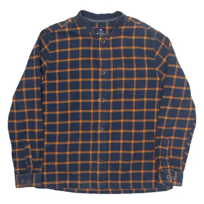 BEN SHERMAN Mens Shirt Blue Check Long Sleeve M