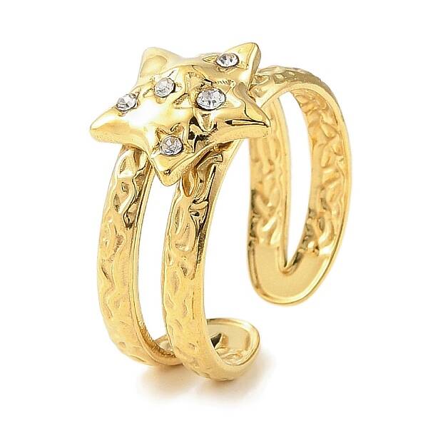 Ion Plating(IP) 304 Stainless Steel Open Cuff Ring for Women