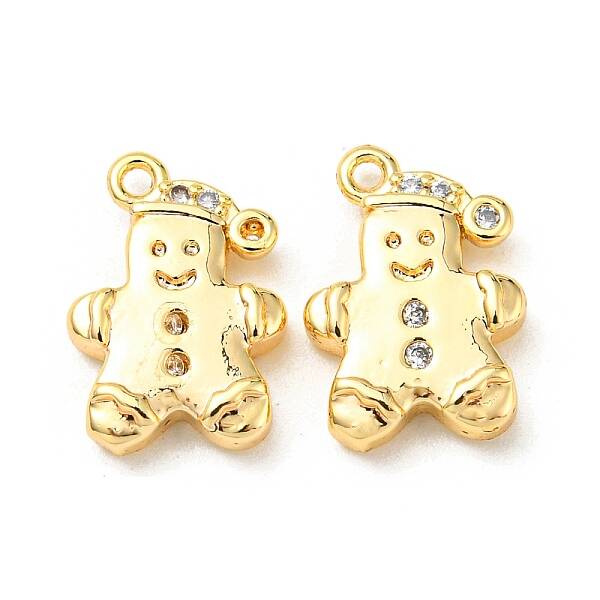 Brass Micro Pave Cubic Zirconia Charms