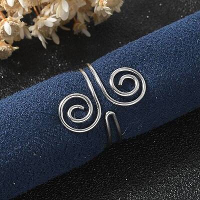 304 Stainless Steel Round Wrap Open Cuff Rings for Women Men