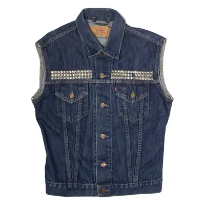 LEVI'S Studded Womens Denim Waistcoat Blue L