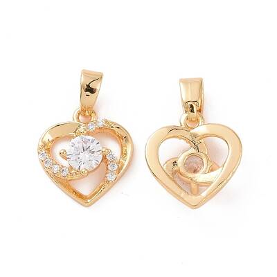 Real 18K Gold Plated Brass Micro Pave Cubic Zirconia Pendants