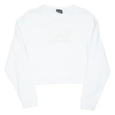 EA7 EMPORIO ARMANI Cropped Womens Sweatshirt White M