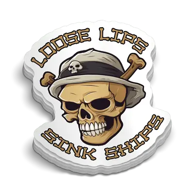 Loose Lips Hard Hat Decal