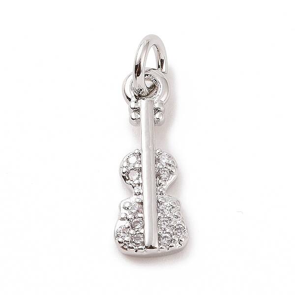 Brass Micro Pave Cubic Zirconia Charms
